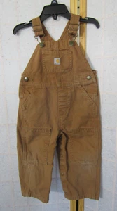 Carhartt Tan Brown Double Knee Overalls Infant Baby Size 18M - Picture 1 of 5