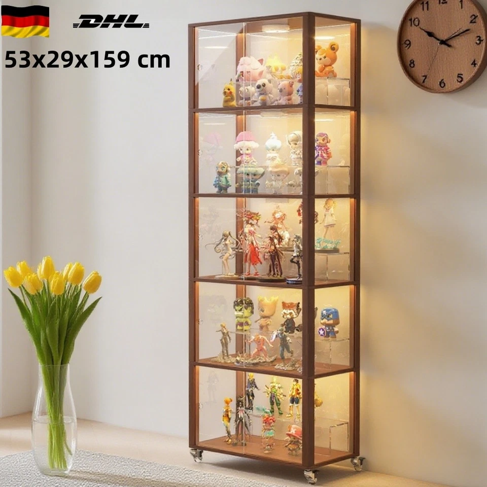 Single Large Acrylic Display Cabinet 5 Tier Stand Collectible Perspex - Image 1 of 4