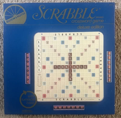 Vintage Scrabble Deluxe Edition With Raised Grid And Rotating Turntable Board - Image 1 of 4