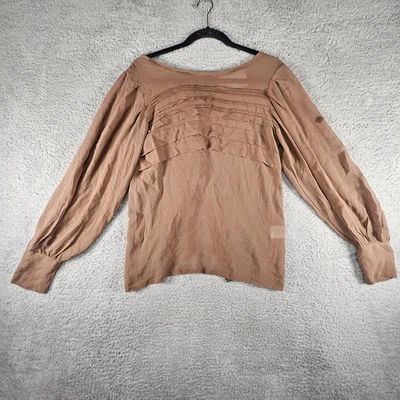 Anthropologie Dolan Mujer S Seda Volantes Mangas Bishop Tye Transparente Cottagecore Foto 1 de 4