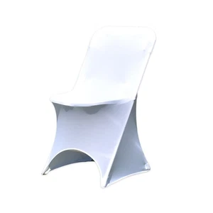Fundas para sillas arqueadas plegables de spandex negro blanco o marfil recepción de boda - Imagen 1 de 9