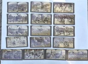 UNDERWOOD & UNDERWOOD REAL CHILDREN IN MANY LANDS THRU THE STEREOSCOPE 16 & CASE - Picture 1 of 16
