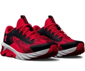 Under Armour Youth Charged Scramjet 4 Running Shoe Black-Halo Gray-Red Size 6Y - Picture 1 of 5