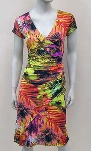 Joseph Ribkoff Floral Print Short Sleeve Faux Wrap jersey Dress, 42, UK 16 - Picture 1 of 9