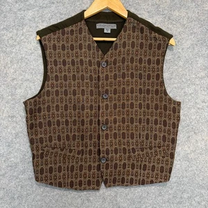Le Collezioni Structure Wool Blend Vest Mens Medium Geometric Waistcoat Jacket - Picture 1 of 11