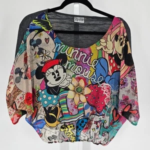 Kingdom Couture by Disney Parks Womens Sz S Minnie Mouse Blouse Colorful - Picture 1 of 5