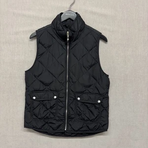 Woolrich Down Filled Quilted Puffer Gilet Vest Jacket Men's Size M Black Zip - Picture 1 of 8