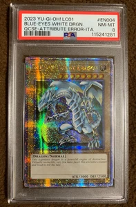 Blue-Eyes White Dragon LC01-EN004 QCR Italian Error QCSE YUGIOH PSA 8 - Picture 1 of 2