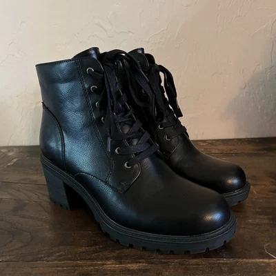 Frye & Co. Ayla Lace Up Black Biker/Combat Boots with Zipper Women’s 8 - Image 1 of 4