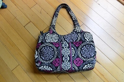 Bolso de Mano Vera Bradley Canterberry Magenta Doble Asa 3 Compartimentos Foto 1 de 4