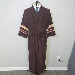 Vintage After Hours Bath Robe By Diplomat 70's Belted Brown Long Kimono One Size - Picture 1 of 15