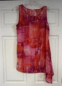 Jones New York Tunika Gr. M ärmellos orange rosa Sommer Top oder Bad Cover Up - Bild 1 von 1