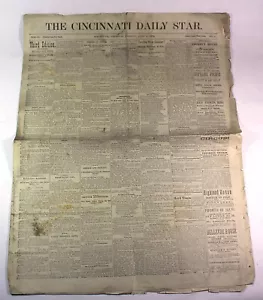 JULY 3, 1879 CINCINNATI DAILY STAR-Ohio Newspaper, History - Imagen 1 de 2