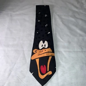 Vintage Looney Tunes Mania Neck Tie 1995 Daffy Duck Face eyes Rare Mint - Picture 1 of 10
