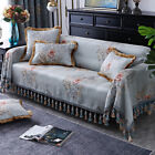 Luxury Tassels Floral Sofa Covers 3/2 Seater Jacquard Couch Slipcover Non-Slip