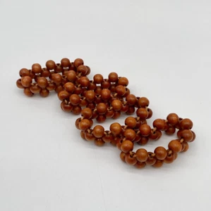 Set 4 Vintage Wood Napkin Rings Wooden Beaded Natural Decor Boho 70s - Picture 1 of 5