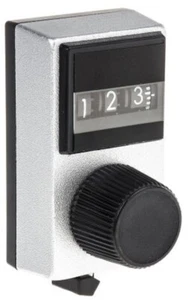 Vishay MULTI-TURN DIGITAL DIAL POTENTIOMETER KNOB 17.7x11.9mm,6.35mm Shaft,Black - Picture 1 of 2
