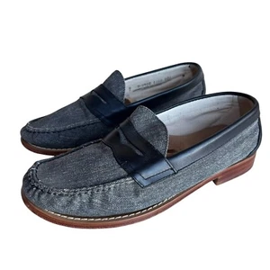 Bass Weejuns Blue Denim Wayfarer Loafers Casual Preppy Men's 7/ Women's 8.5 - Picture 1 of 10