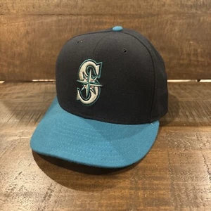 Vintage 90s Seattle Mariners Hat New Era 59/50 Diamond Collection 7 3/8 Wool USA - Picture 1 of 9