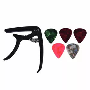 1 Guitar Capo and 5 Guitar Picks for Acoustic Electric Guitarra AccessoriesJ^qk - Bild 1 von 10