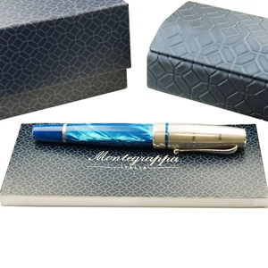 Montegrappa Miya Argento Türkisblau Silber Füller 18 Karat F-Feder Bicolor TOP - Bild 1 von 13
