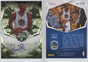 2015-16 Panini Totally Certified Signatures Mirror Camo /25 Festus Ezeli Auto