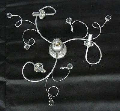 MODERNA CONTEMPORANEA PLAFONIERA CON 3 LUCI LED ARGENTO CRISTALLO ART.L35 NUOVO - Immagine 1 di 4