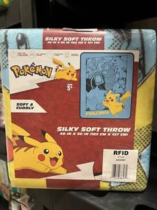 Pokemon Throw Blanket 40" x 50" Silky SUPER SOFT NEW - Picture 1 of 3