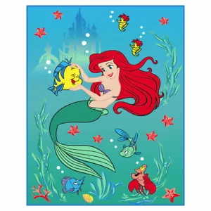 NEW Disney Princess Ariel Premium Super Soft Twin / Full Raschel Blanket - Picture 1 of 2