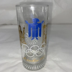 Vintage Olympische Spiele 1972 München Deutschland Trinkglas Gedenkmünze München - Bild 1 von 9