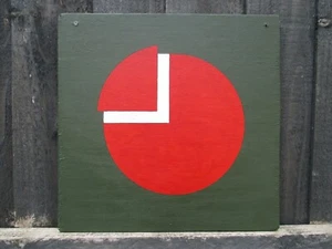 WW2 British Repro Wooden Sign 4th Infantry Division Reenactment D-Day Army - Bild 1 von 2
