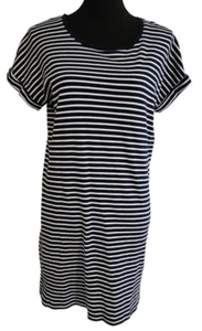 Women's size M (12/14) blue & white striped stretchy short dress by Target - Picture 1 of 3