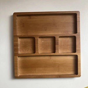 Bamboo Storage Pallet Plates Tea Fruit Holder Serving Tray Cup Saucer Trays New - Picture 1 of 5