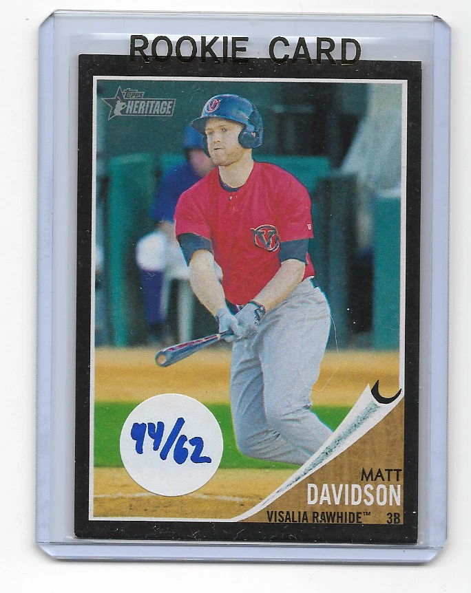 Matt Davidston 2011 Topps Heritage BLACK Parallel Rookie Card #95  44/62 - Image 1 of 1