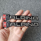 2Pcs Metal Alpina 3D Logo Car Rear Badge Fender Body Emblem Car Hood Decal