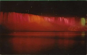 Vintage Niagara Falls Postcard American Falls Bright Reds ! - Picture 1 of 4