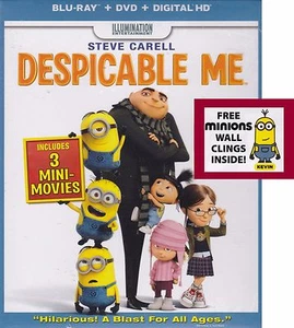 Despicable Me Blu-Ray/DVD Combo with Collectible Wall Cling-Ons - Picture 1 of 2