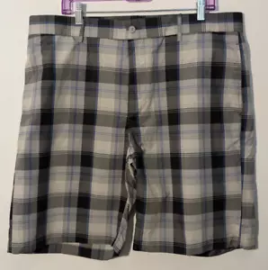 GRAND SLAM pantaloncino uomo nero grigio a quadri piatto davanti 38 microfibra sportivo golf - Foto 1 di 3