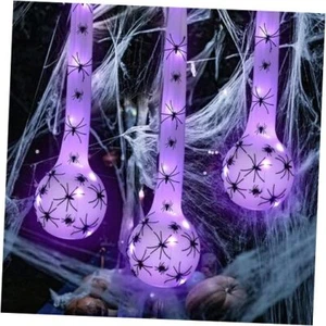  3 Pack Hanging Halloween Decorations Outdoor Giant Spider Egg 5"x28", Light  - Picture 1 of 7