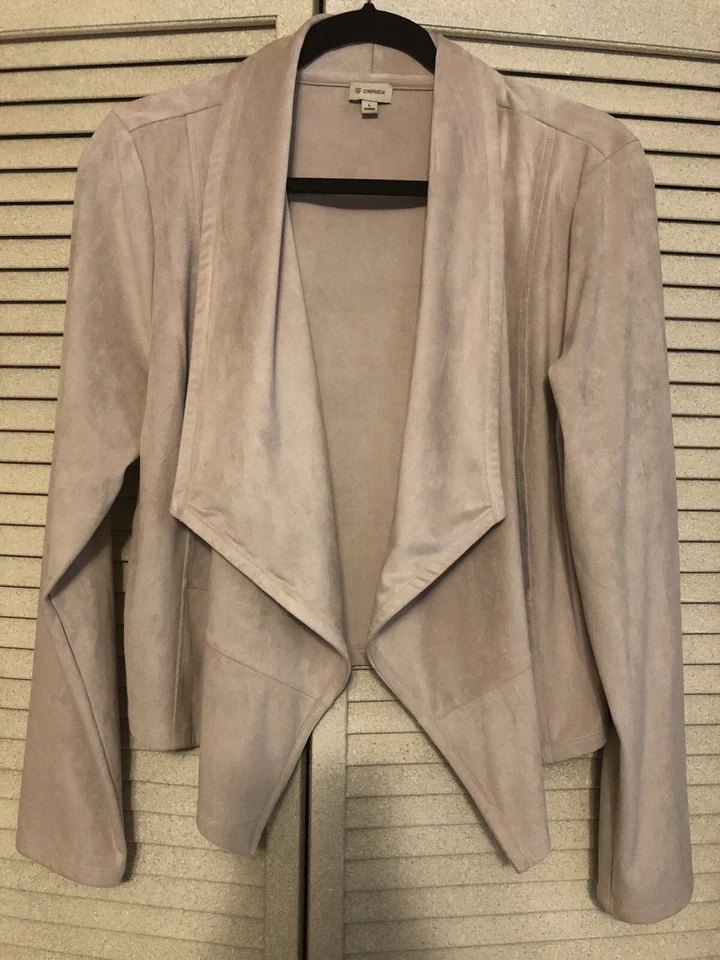 CREMIEUX Blazer Beige Cream Faux Suede Size L - Image 1 of 4