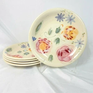 LOT OF 5 GIBSON DESIGNS ANGEL ROSE 11" DINNER PLATES HAND PAINTED FREE SHIPPING - Picture 1 of 5