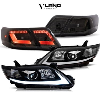 VLAND LED Headlights +Smoked LED Tail Lights Set Kits For Toyota Camry 2010-2011 - Image 1 of 4