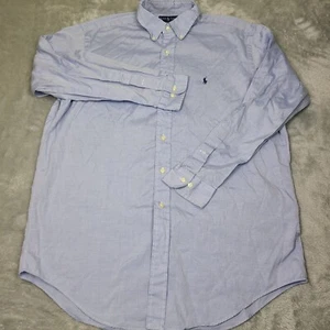 Ralph Lauren Yarmouth Mens Blue Check Shirt Button Down Long Sleeve 16 32/33 - Picture 1 of 7