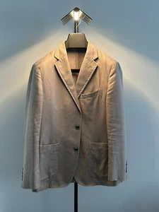 Corneliani Trend IT48 US38 Sportcoat Blazer Brown Cotton Herringbone Small - Picture 1 of 6