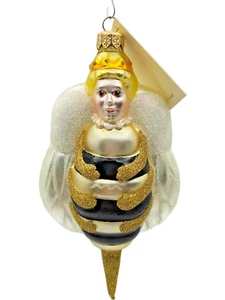 Patricia Breen Queen Bee Insect Gold White Spring Christmas Holiday Ornament - Picture 1 of 8