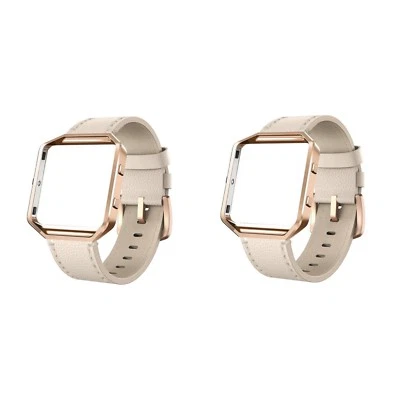 Swees Fitbit Blaze Genuine leather Beige band (large) rose gold frame - 2 Lot