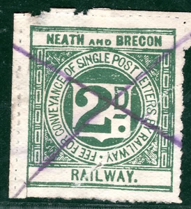 GB Wales NEATH & BRECON RAILWAY Letter Stamp 2d N&BR Used YOW166 - Picture 1 of 6