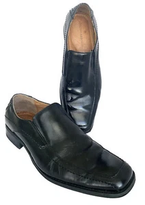 Joseph Abboud Mens Casual Loafers Shoes Black Leather X173421 Slip-On SZ 12M - Picture 1 of 9