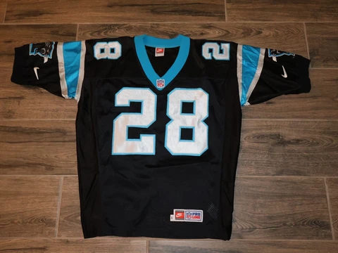 Authentic Carolina Panthers Seltzer NFL Football Jersey Vintage Nike 44 #28 Cover