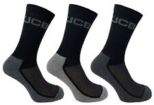 JCB Black/Grey Men's Work Socks - 3 Pair Thick Cushion Comfort Socks
